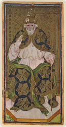 Der Papst, Faksimile einer Tarotkarte aus dem 